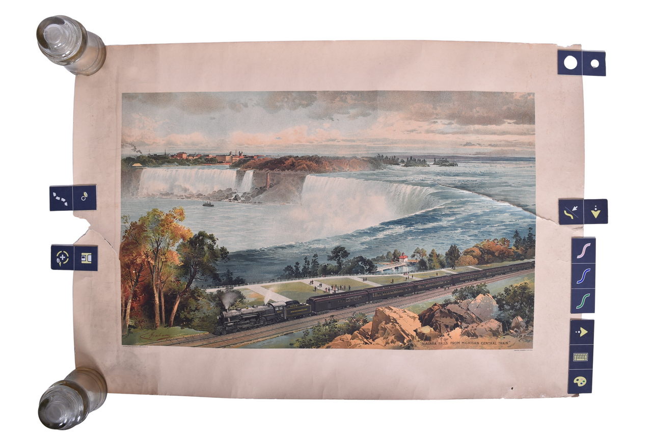 3675 - 1924 Michigan Central Railroad Niagara Falls Color Advertising Poster American Lithograph By Charles Graham thumbnail