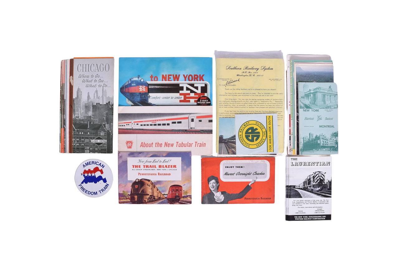 3677 - Over Fifty Railroad Travel Brochures and Guides - Pennsylvania, Southern, Illinois Central, Long Island, Canadian National, and More thumbnail