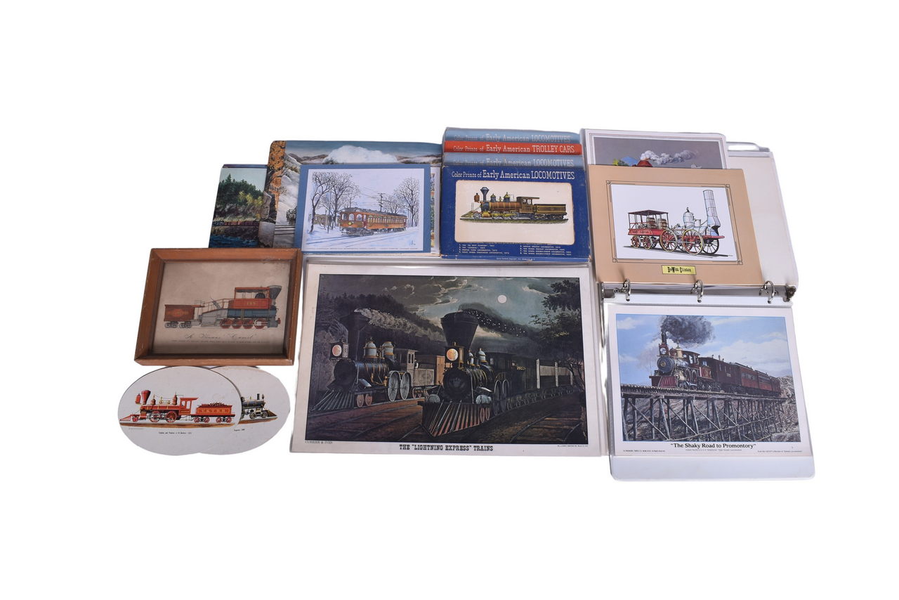 3699 - Over Sixty Assorted Railroad Art Prints - Fogg, Drummond, Currier & Ives, Etc. thumbnail