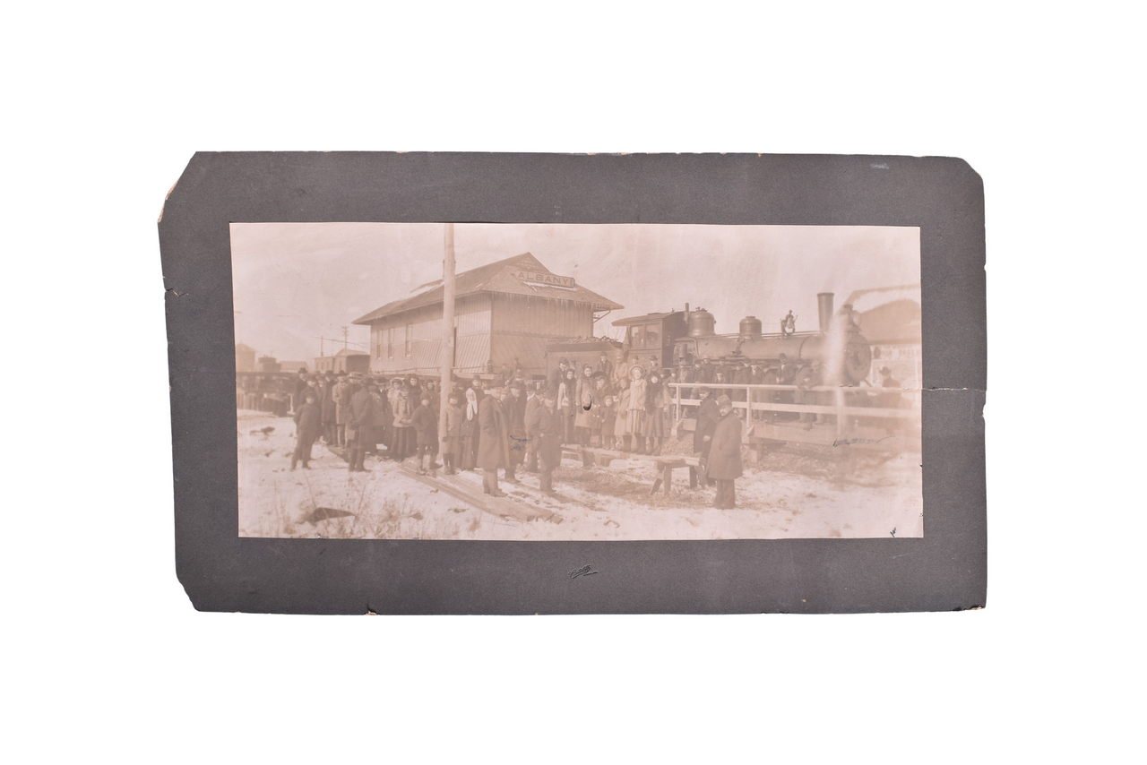 3703 - Large Photograph Commemorating Albany Train Station Transportation thumbnail