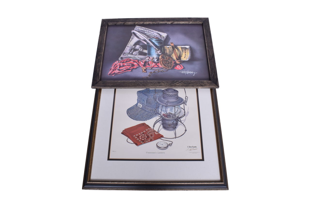 3712 - Pair of Framed Railroad Memorabilia Art Prints - Norfolk and Western, Louisville and Nashville thumbnail