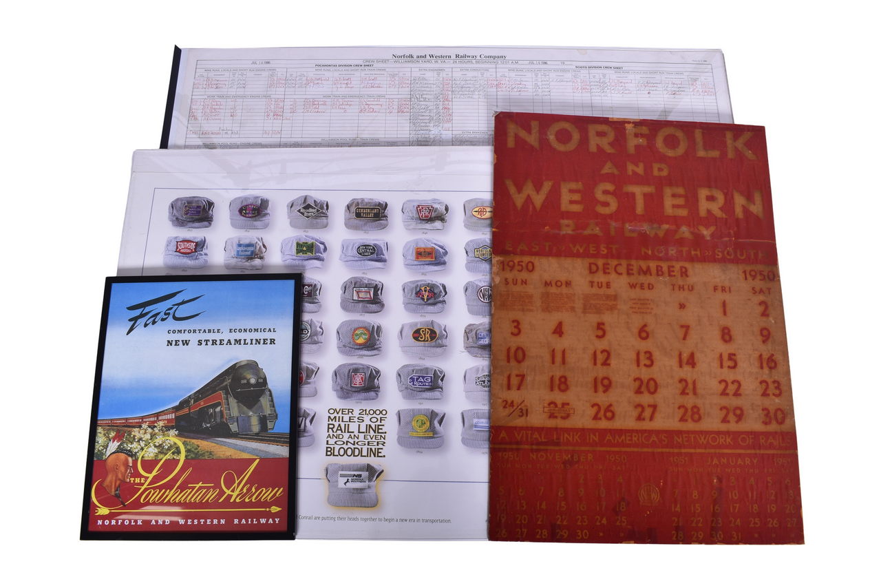 3726 - Four Large Norfolk and Western Railway / Norfolk Southern Posters, Calendar, Crew Sheet thumbnail