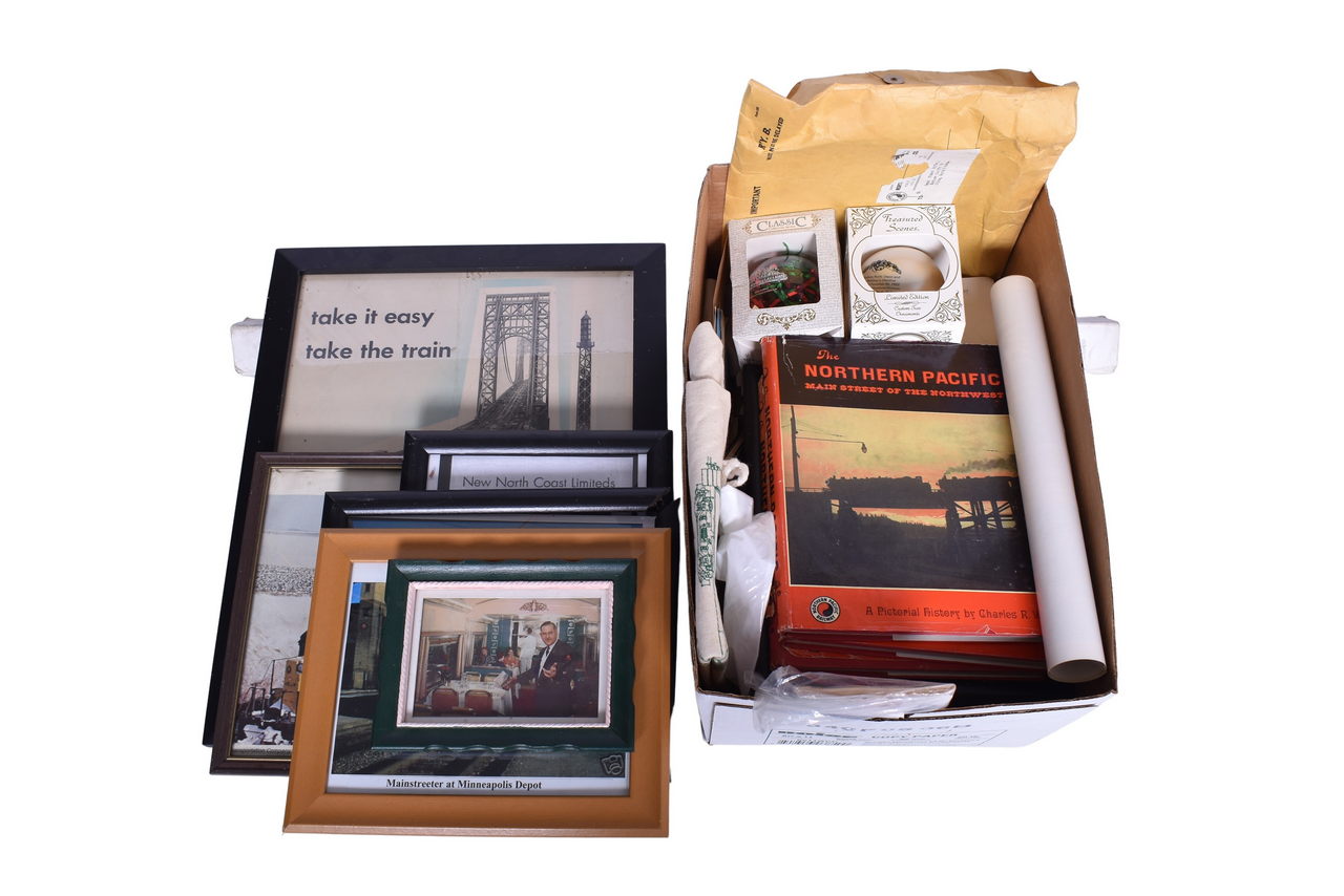 3742 - Large Group of Northern Pacific / Burlington Northern Railroad Ephemera - Advertising Posters, Timetables, Matches, Books, Etc. thumbnail