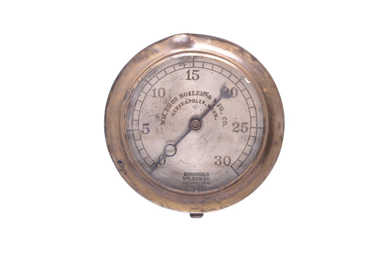 3258 - Brass William Bros Boiler & Manufacturing Co. Boiler Pressure Gauge thumbnail