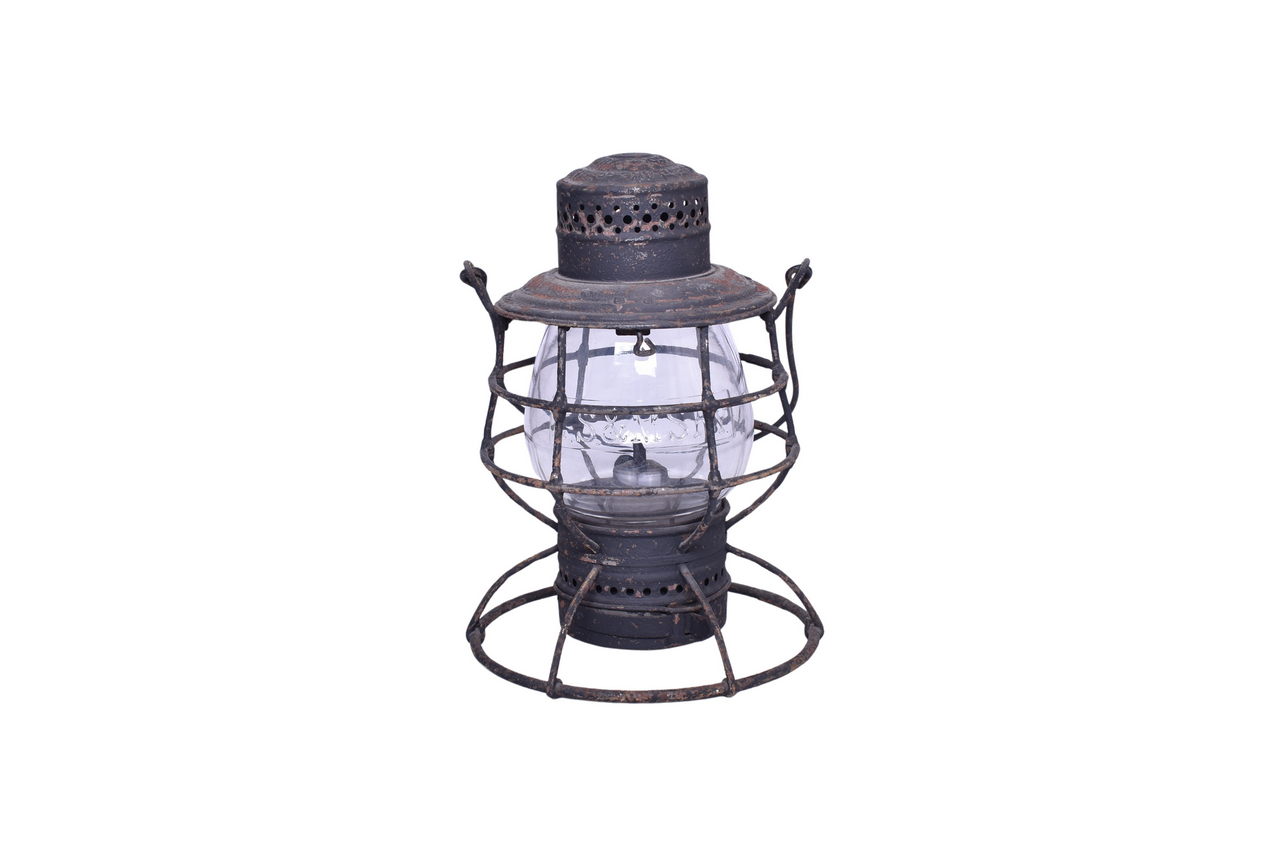 3259 - Adams & Westlake Lake Shore & Michigan Southern Railroad Lantern w/ Clear Cast Extended Base Globe thumbnail