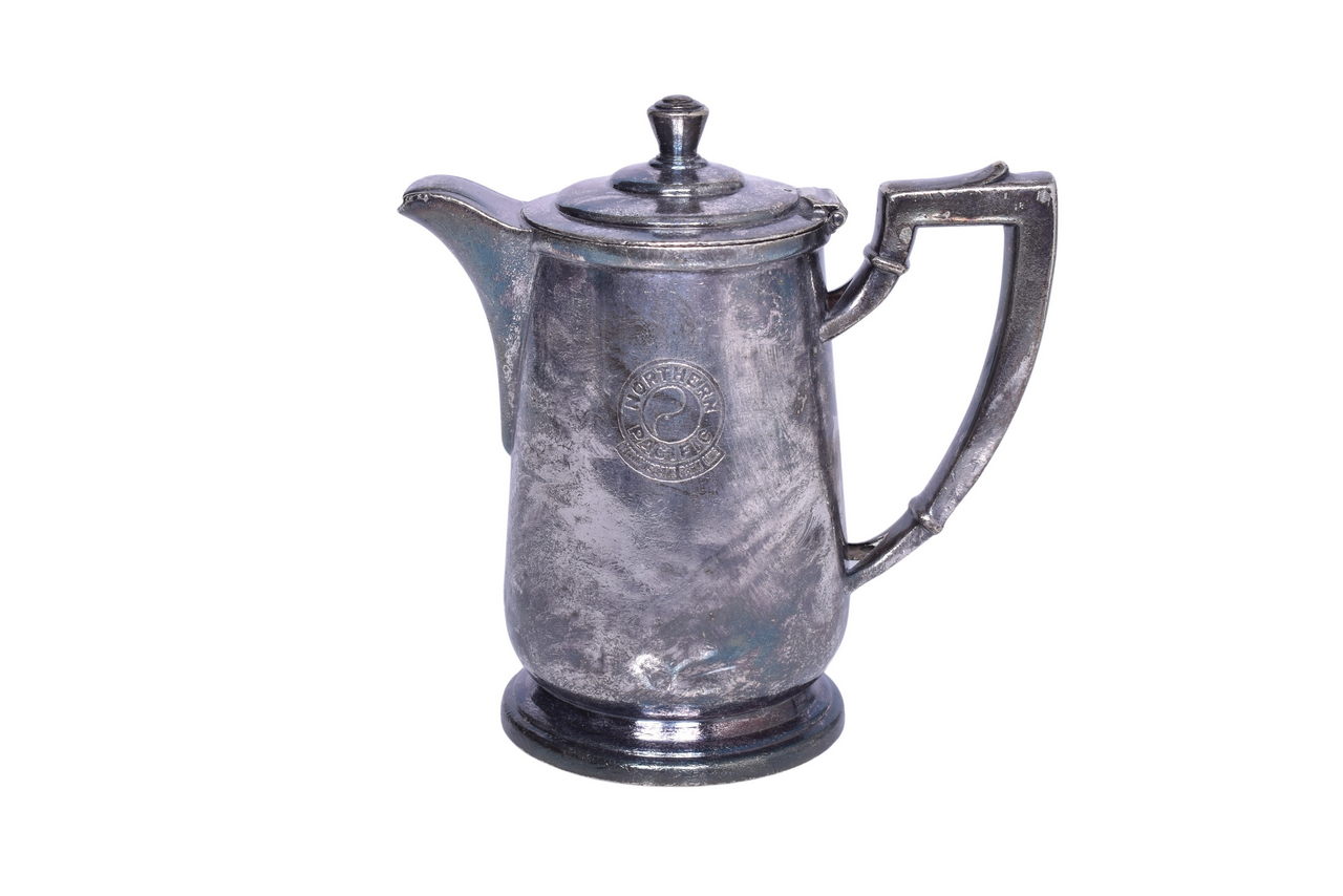 3268 - International Silver Co. Northern Pacific Railway Railroad Coffee Pot thumbnail