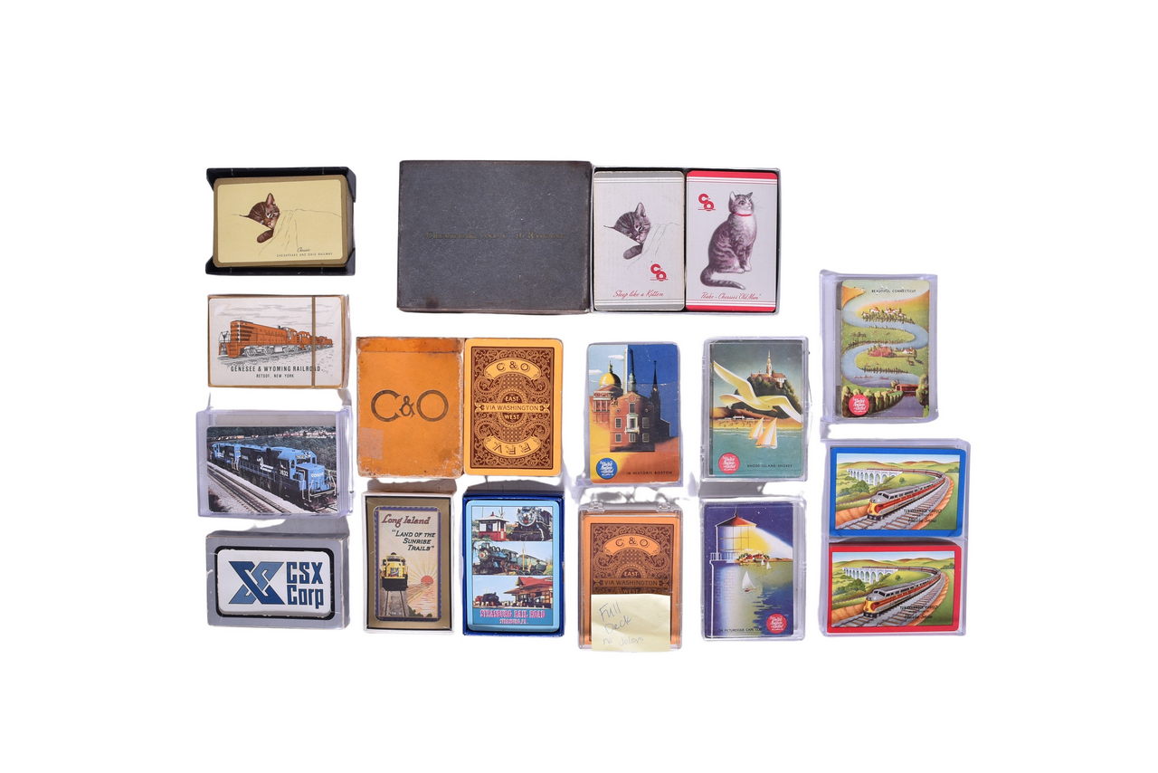 3279 - Sixteen Northeast Railroad Playing Card Decks - Chesapeake & Ohio, Lackawanna, New York, New Haven & Hartford, and More thumbnail
