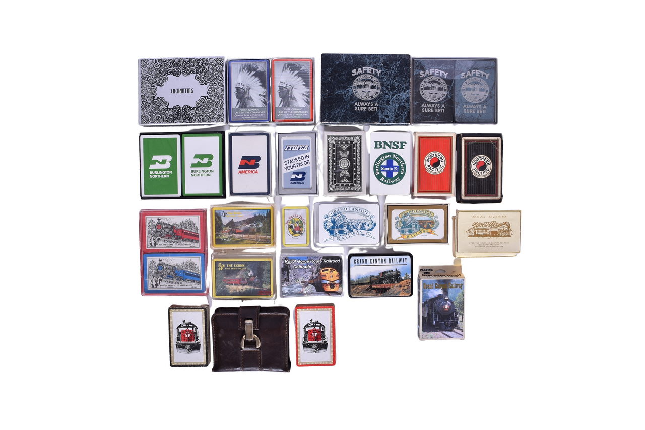 3295 - Twenty-Six Western Railroad Playing Card Decks - Quanah Acme & Pacific, Northern Pacific, Skunks, Grand Canyon, and More thumbnail