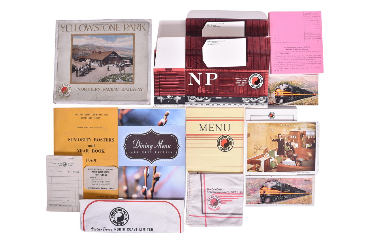 3300 - Northern Pacific Railway Railroad Paper - Dining Car Hat, Cloth Napkin, Menus, and More thumbnail