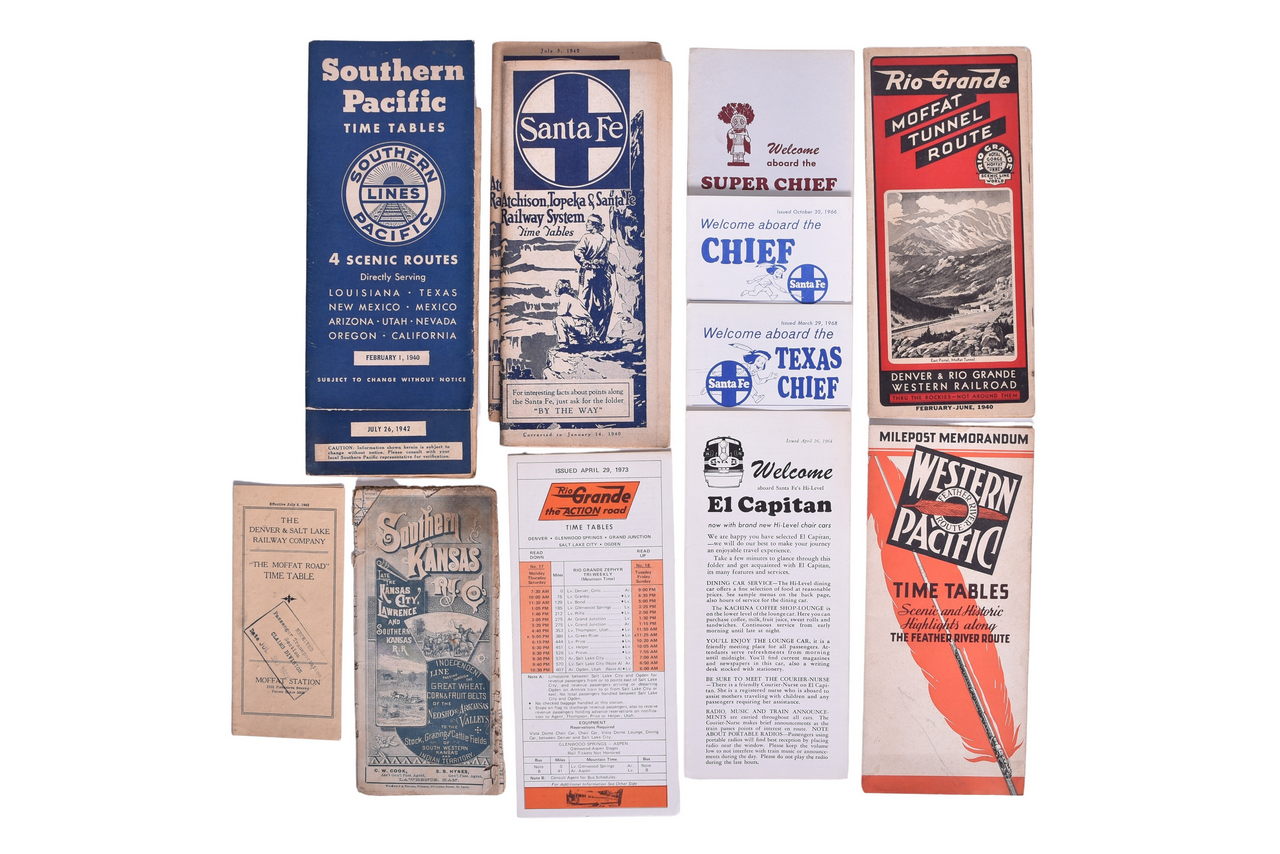 3308 - Southwestern Railroad Public Timetables - 1884 Southern Kansas Railway, Santa Fe, Denver & Salt Lake, Rio Grande, and More thumbnail