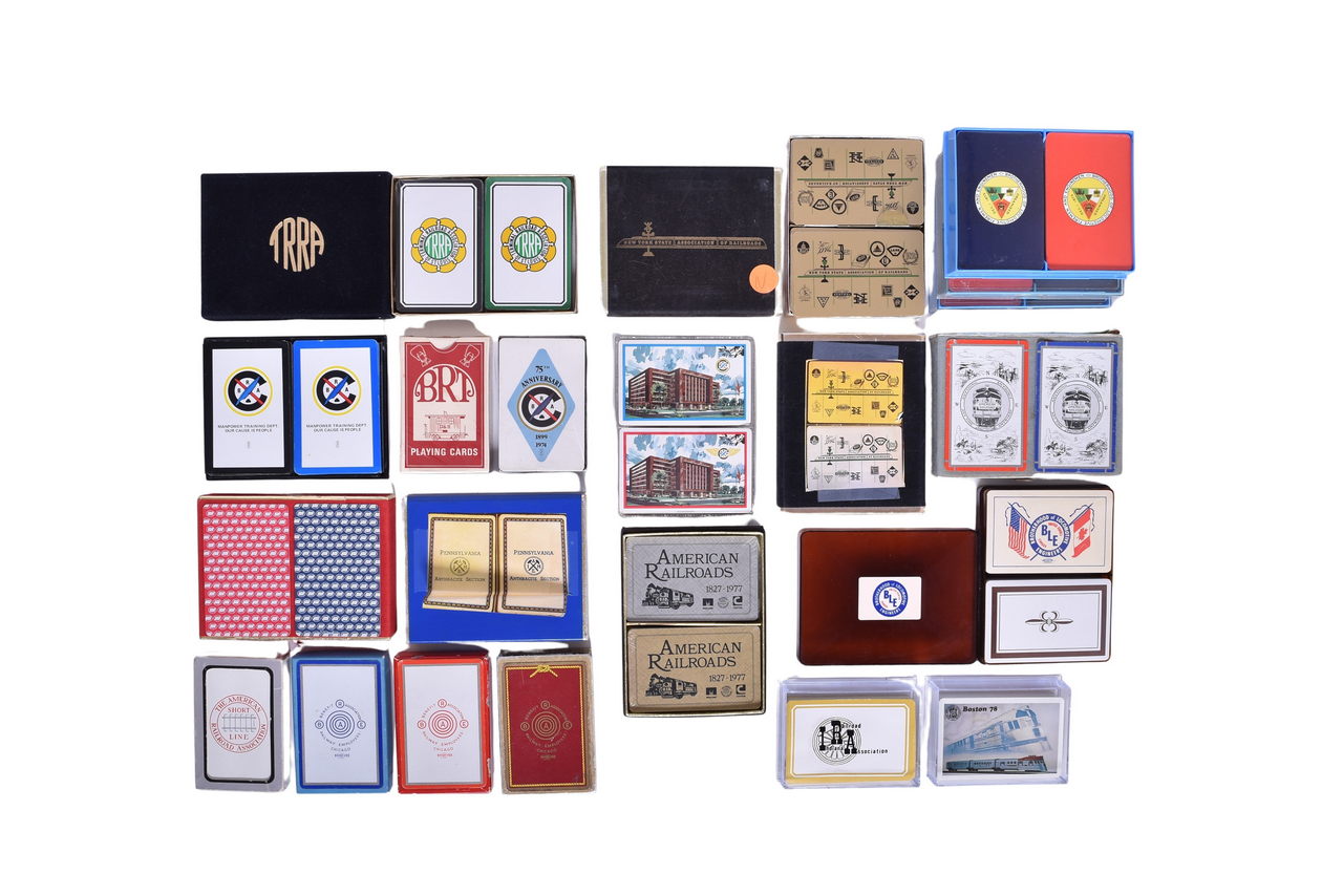 3315 - Thirty-Four Unlisted Railroad Playing Card Decks - Associations and Brotherhoods thumbnail