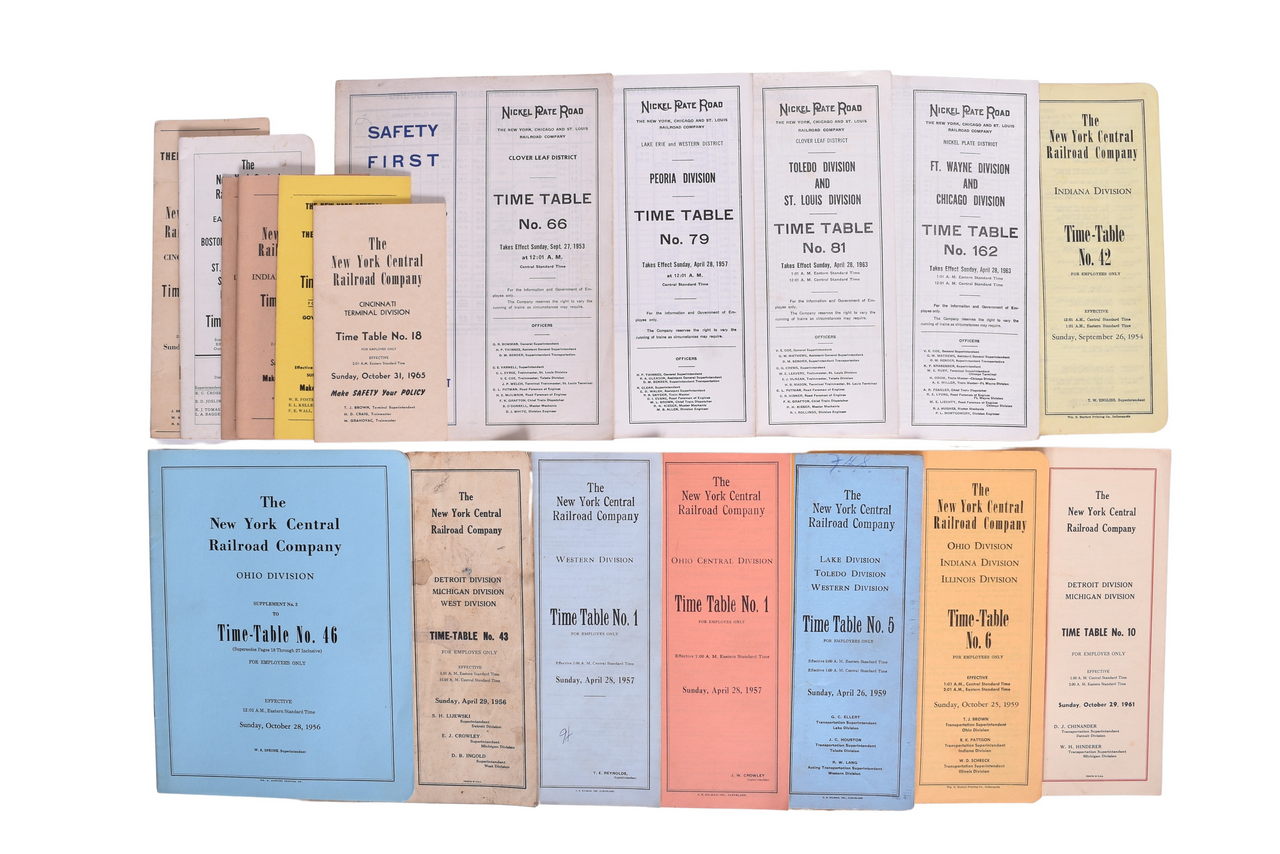 3318 - Nineteen New York Central Railroad and Nickel Plate Road Employee Timetables - 1954 to 1967 thumbnail