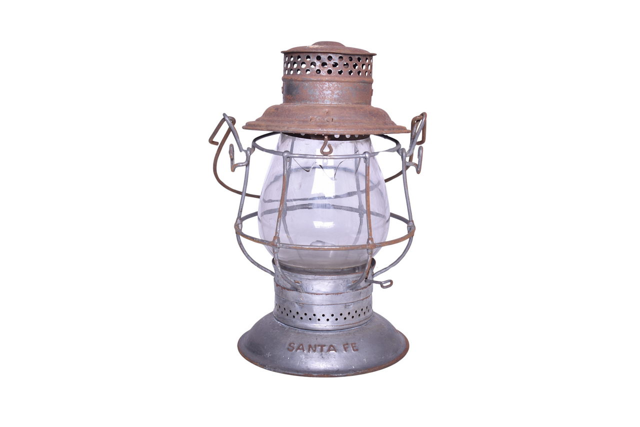 3336 - Santa Fe Railroad Bell Bottom Lantern w/ Unmarked Clear Globe thumbnail