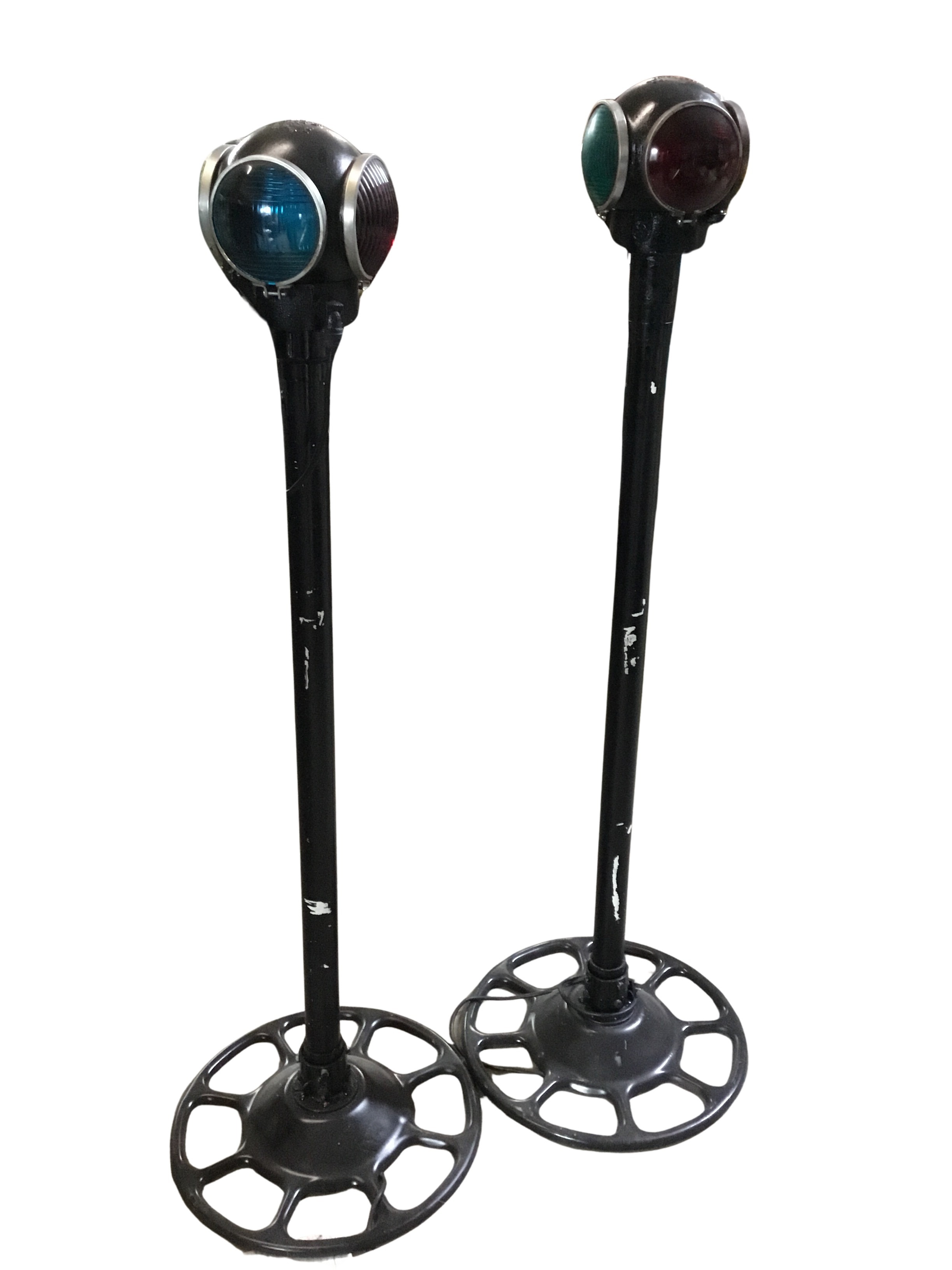 3620A - Pair of Custom Western Railroad Supply Switch Stand Floor Lamps thumbnail