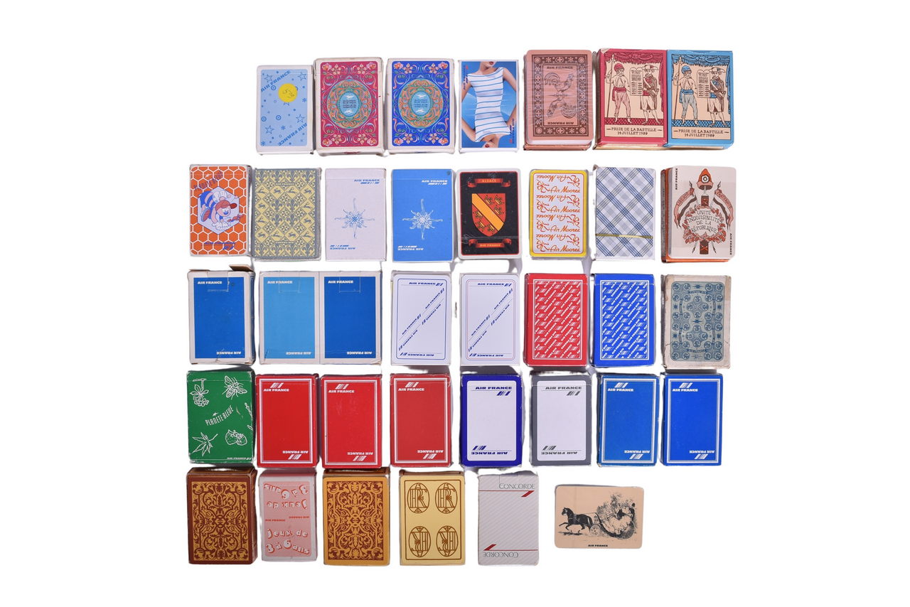 4003 - Thirty-Seven Air France and French Airline Playing Card Decks - Air Liberte, Air Moorea, Concorde thumbnail