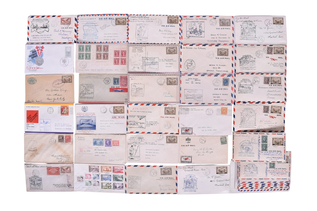 4008 - Over Eighty Canadian First Flight Covers - 1916 through 1976 - Olympics Stamps, Envelopes, Canadian Pacific Railway, and More thumbnail