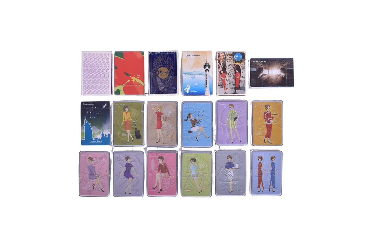 4011 - Eighteen China Airlines and Air China Playing Card Decks - Zodiac, Flight Attendant, Abu Dhabi, Taipei, Etc. thumbnail