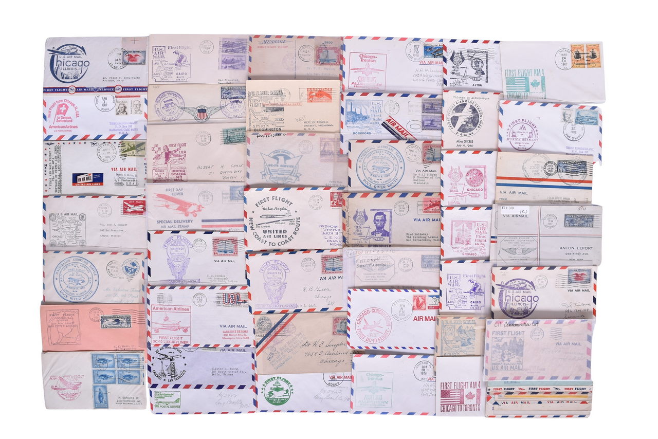 4012 - Over 150+ First Flight Covers from Illinois and Indiana - Special Aviation Envelopes and Stamps thumbnail