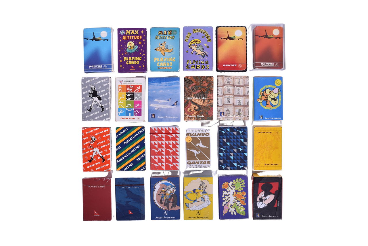 4013 - Twenty-Four Australian Airline Playing Card Decks Advertising Qantas, Ansett, and Australian Airlines - Disney, Warner Bros. thumbnail