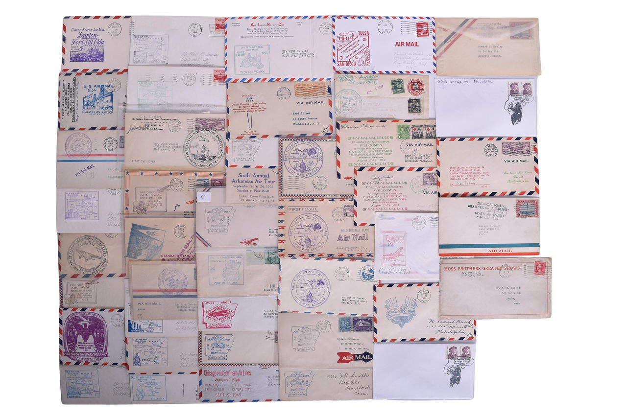 4014 - Forty-Three Oklahoma and Arkansas First Flight Covers thumbnail