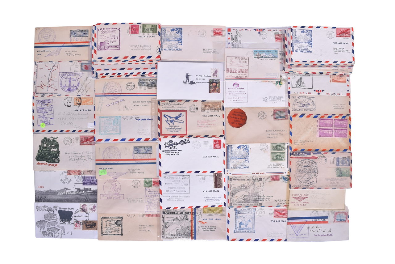 4024 - Sixty-Five First Flight Covers for Montana and Wyoming - Special Aviation Envelopes and Stamps thumbnail
