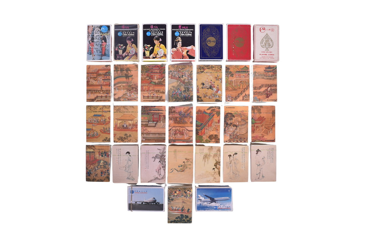 4025 - Thirty-One China Airlines Playing Card Decks Almost All Sealed New Old Stock thumbnail