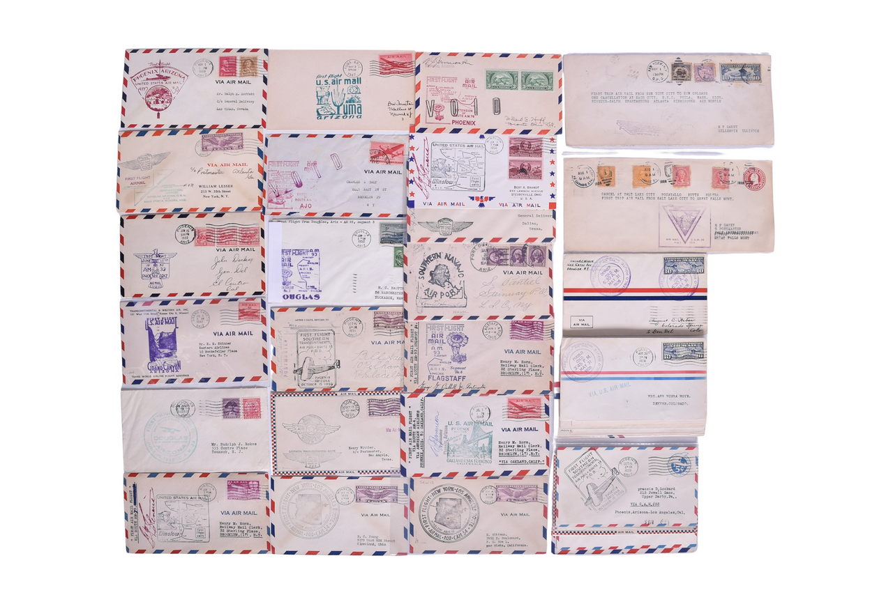 4026 - Thirty-Seven First Flight Covers - Arizona, Cheyenne - Pueblo Route, and Trans Continental Envelopes and Stamps thumbnail
