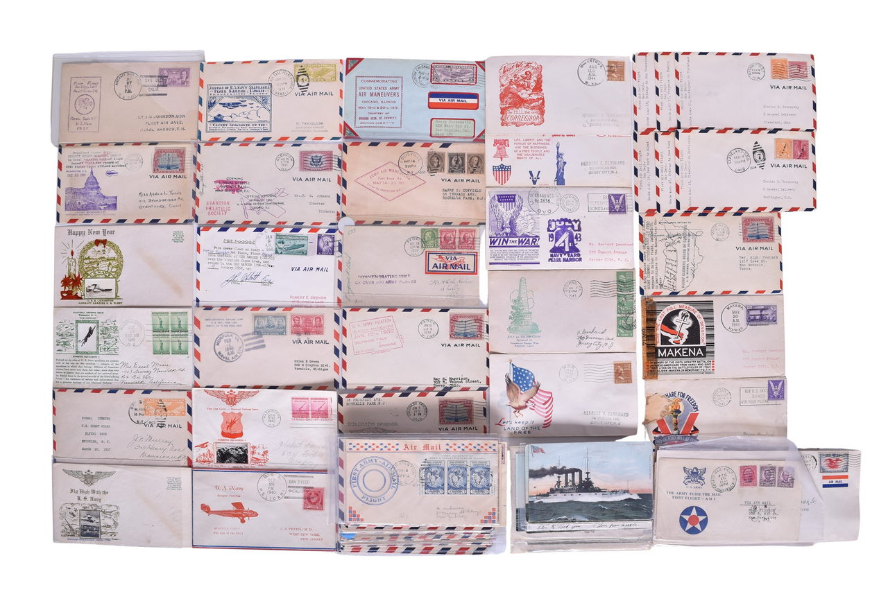 4030 - Collection of US Military Postcards and First Flight Covers - Warships, Navy, Army, National Guard thumbnail