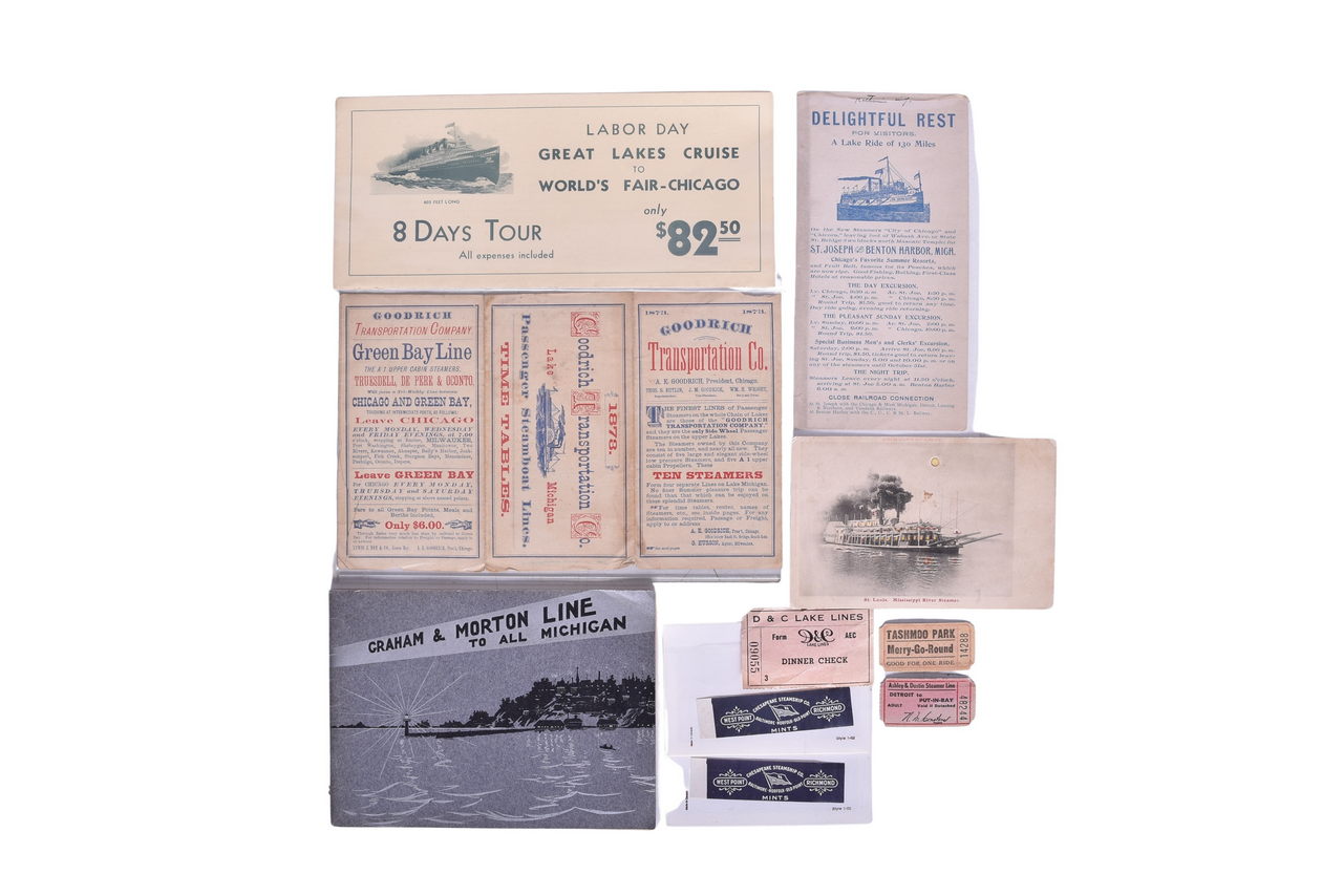 4054 - Mixed Group of Steamship Paper Ephemera - D&C Lake Lines, Graham & Morton Line, Goodrich Transportation Co., and More thumbnail