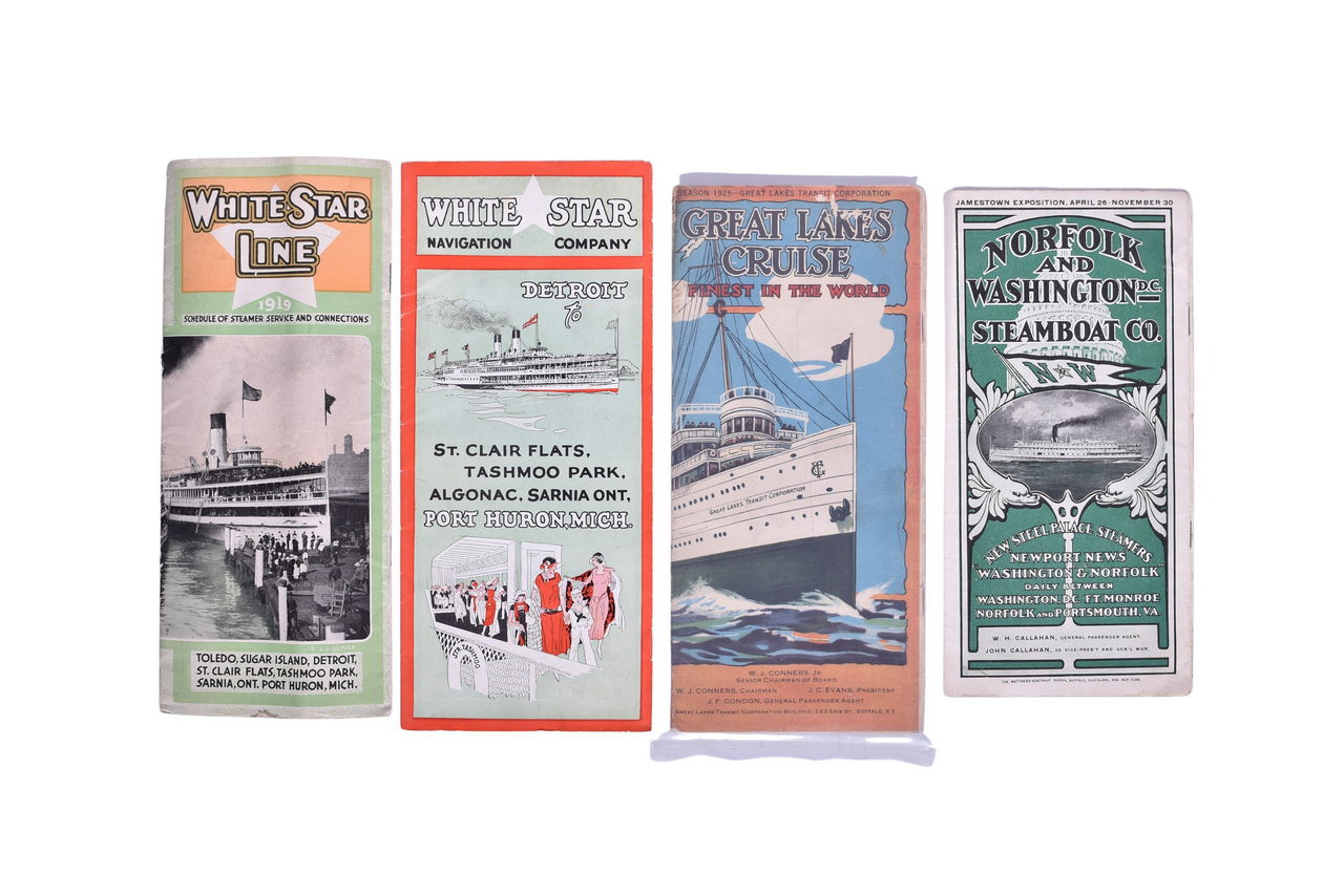 4056 - Four Early 1900s Steamship Timetable Travel Brochures - White Star Line, Norfolk & Washington D.C., and Great Lakes Cruise thumbnail