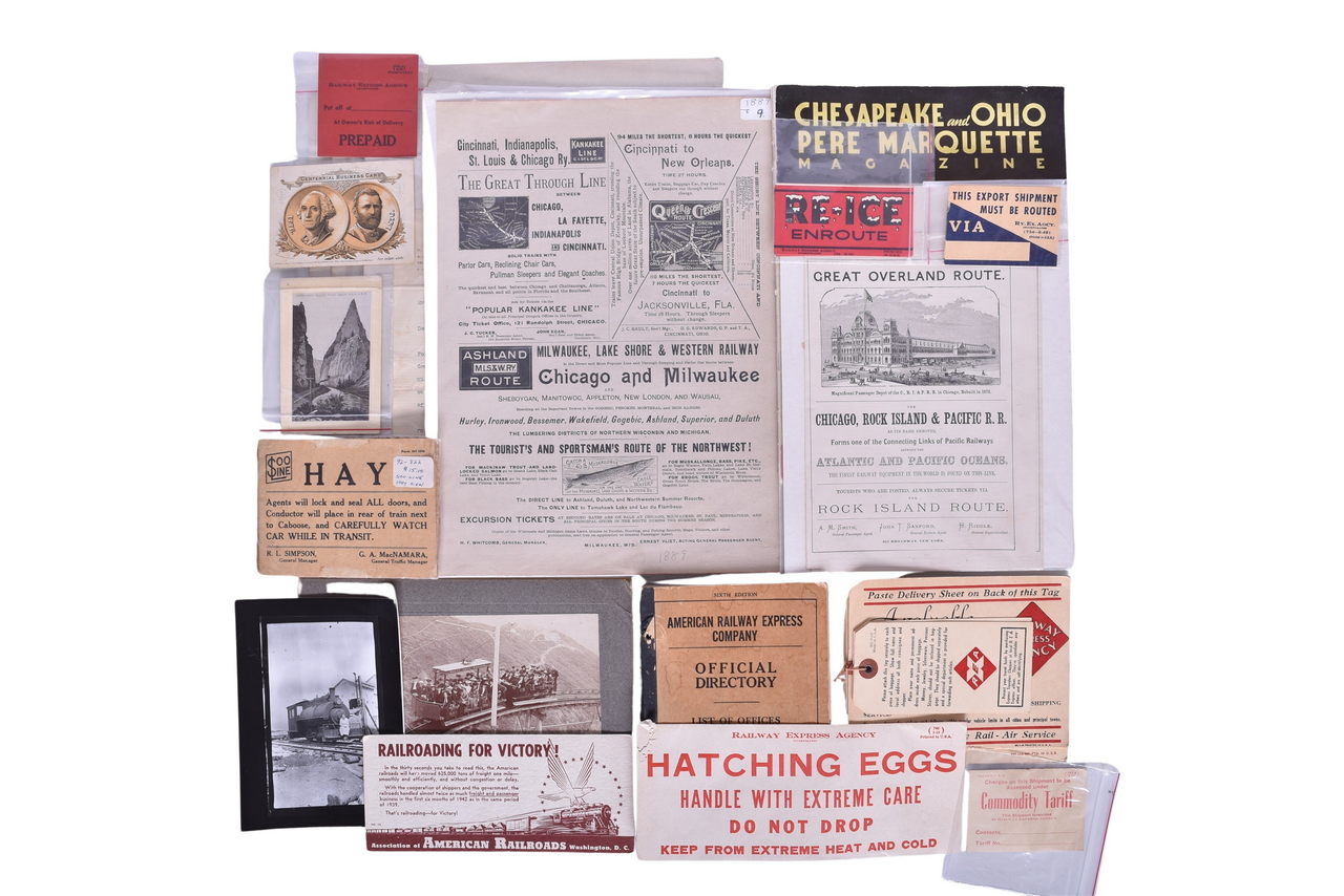 4060 - Mixed Group of Railroad Paper Ephemera - Michigan Central, Railway Express Agency, Lake Shore & Michigan Southern, and More thumbnail