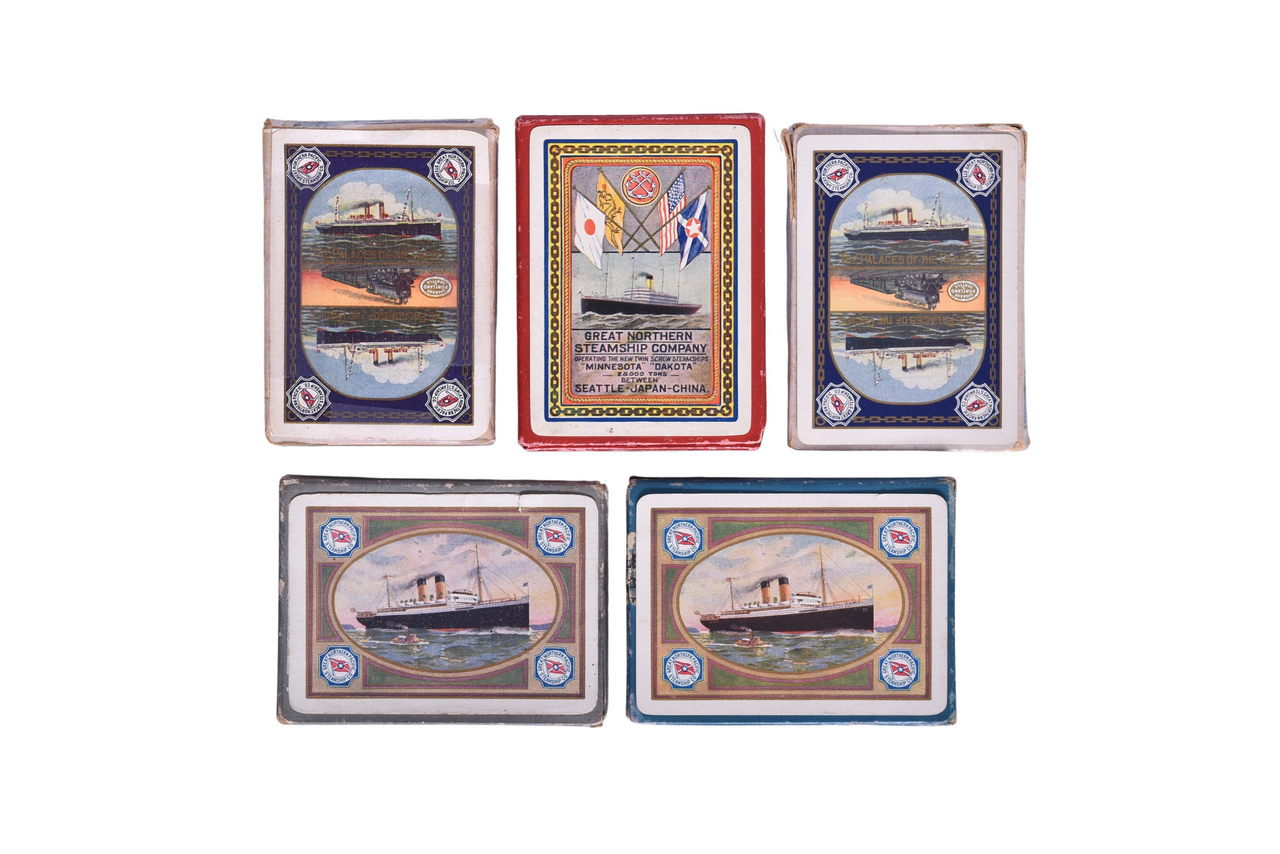 4087 - Five Great Northern Pacific Steamship Company Playing Card Decks thumbnail