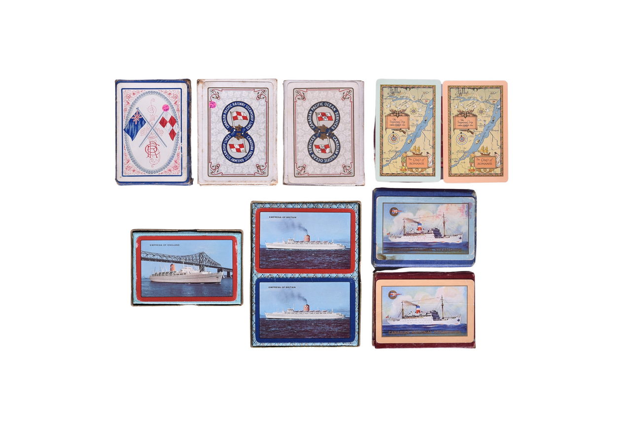 4113 - Ten Canadian Maritime Shipping Company Playing Card Decks - Canadian Pacific Railway, Canadian National, and Canada Steamship Line thumbnail
