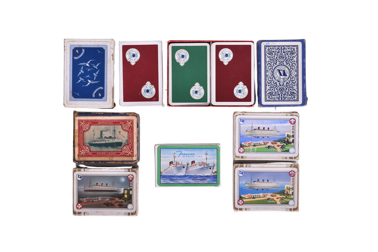 4129 - Ten Furness Lines Shipping Advertising Playing Card Decks - Bermuda, Trinidad, West India, Furness Withy & Co. thumbnail