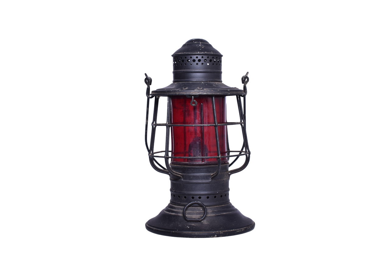 4148 - Dietz Marine Navy Deck Lantern w/ Kopp Red Straight Cylindrical Globe thumbnail