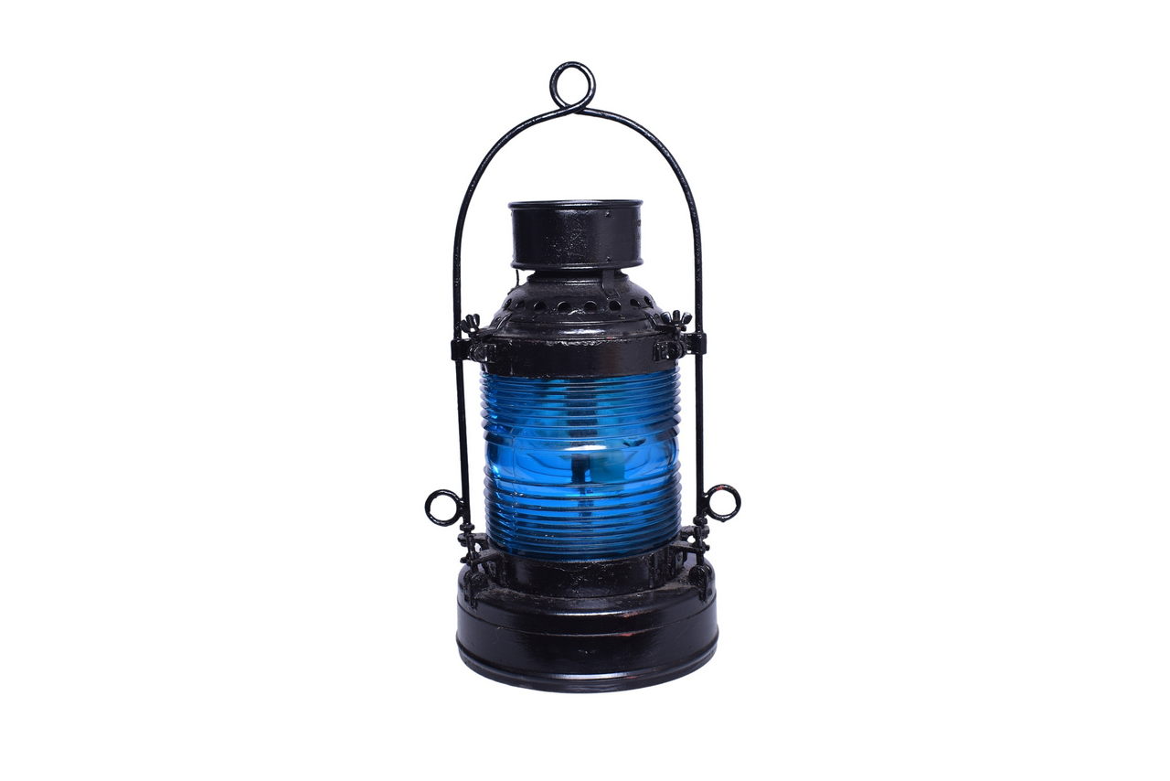 4156 - Dressel Mohawk New York State Canals Marine Channel Lantern w/ Blue Fresnel Lens Globe thumbnail