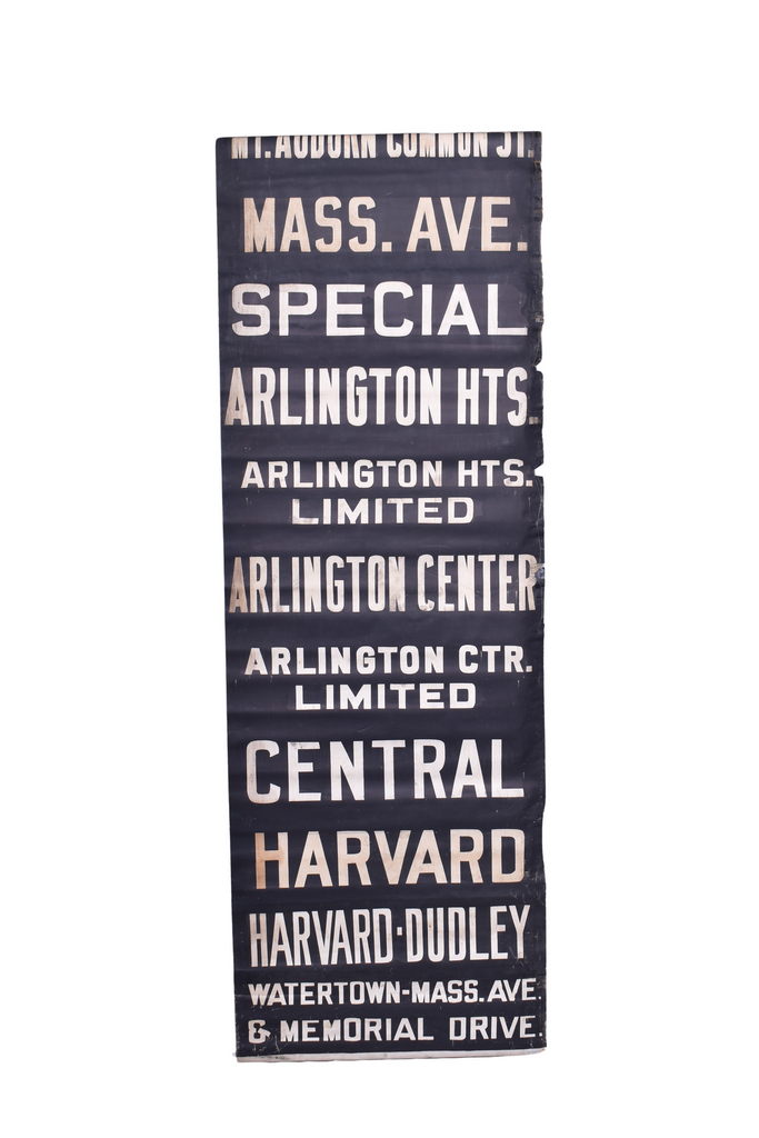 4167 - Chicago Transit Bus or Traction Destination Roll - Western Ave. - Arsenal to Watertown - Mass. Ave. & Memorial Drive thumbnail