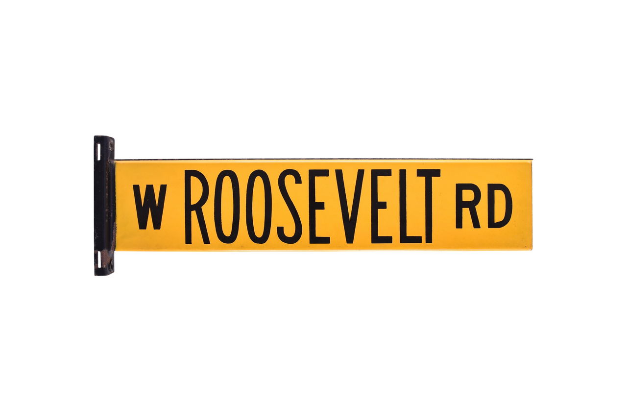 4179 - Chicago Double Sided Porcelain Street Sign - W Roosevelt Rd thumbnail