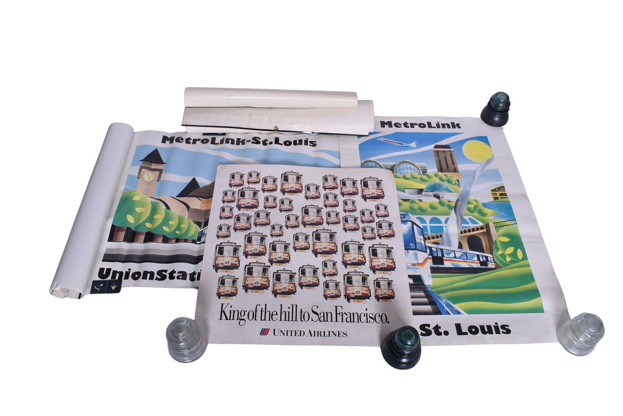 4181 - Six Transit Advertising Posters and Calendars - MetroLink St. Louis, South Shore Link, Amtrak, United Airlines, and More thumbnail