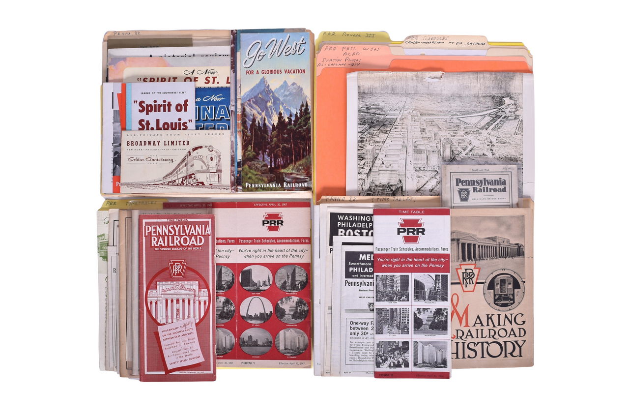 4182 - Pennsylvania Railroad Paper Group - 57 Timetables, Plus Promotional Brochures, and More! thumbnail
