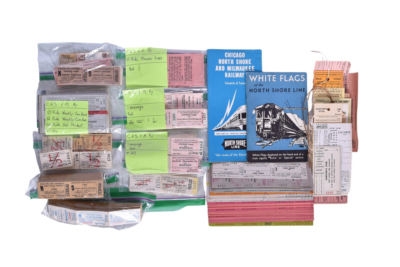 4192 - 500 Chicago North Shore and Milwaukee Railway Interurban Railroad Ticket thumbnail