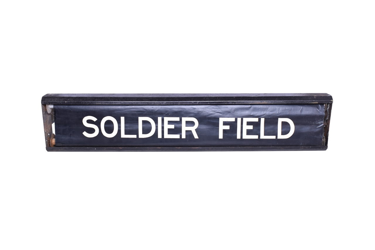 4195 - Chicago Transit Bus or Traction Destination Roll Sign - Soldier Field to West Terminal thumbnail