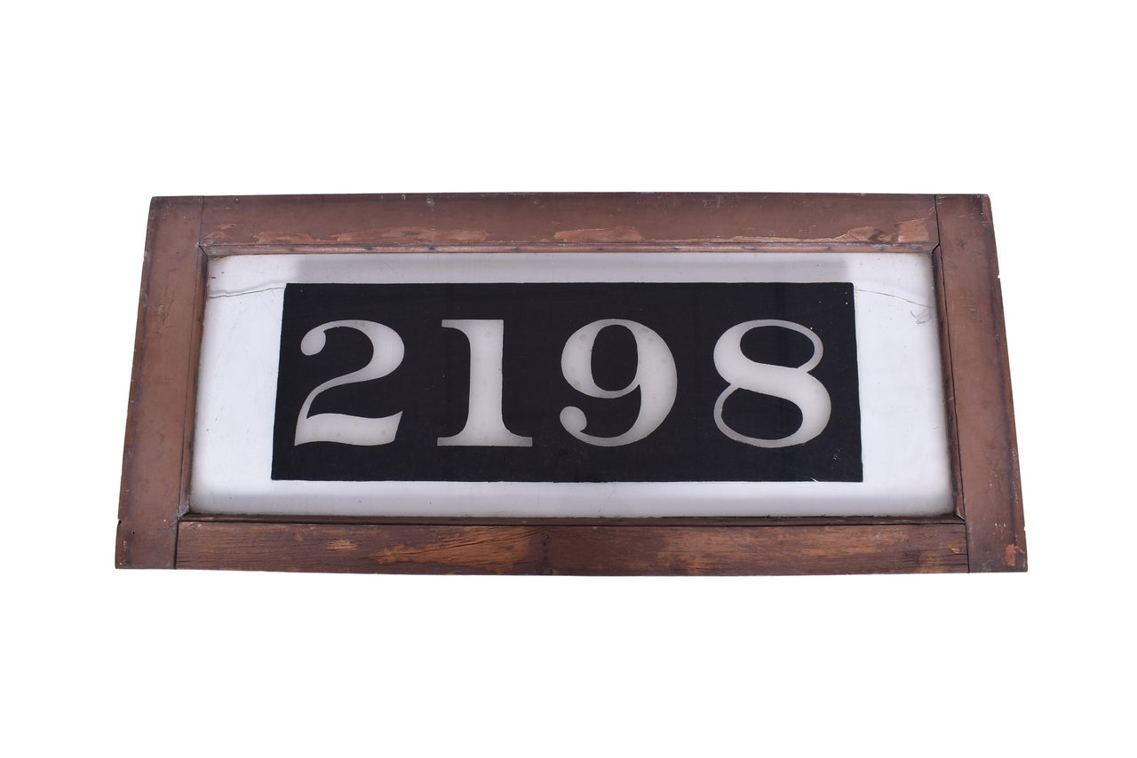 4197 - Chicago Transit Authority / CTA Glass Car Number Board Sign #2198 thumbnail
