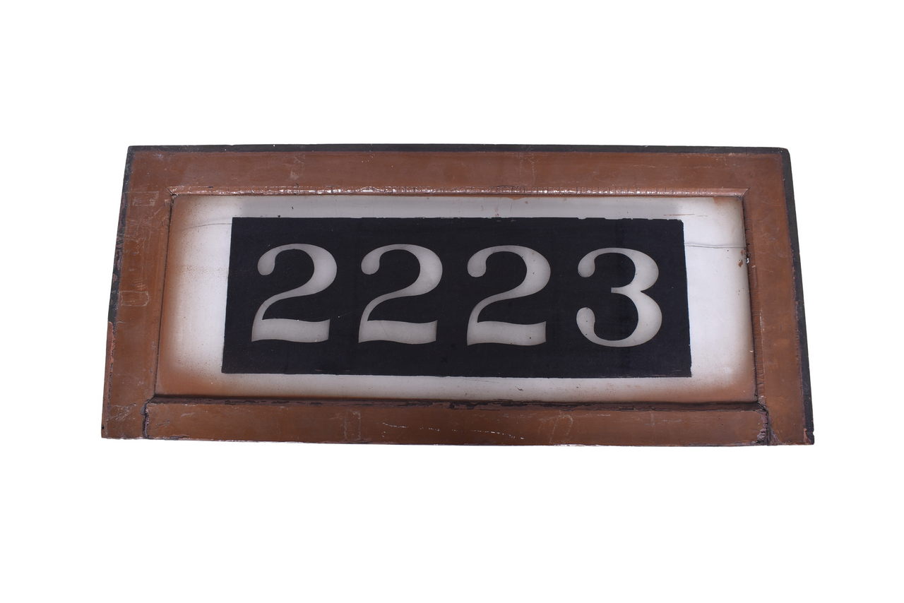 4199 - Chicago Transit Glass Railcar Number Board Sign #2223 thumbnail