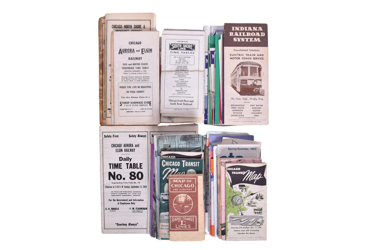 4205 - One-Hundred Chicago Area Transit Timetables and Maps - CTA, Chicago, Aurora & Elgin Railroad, South Shore Line, and More thumbnail