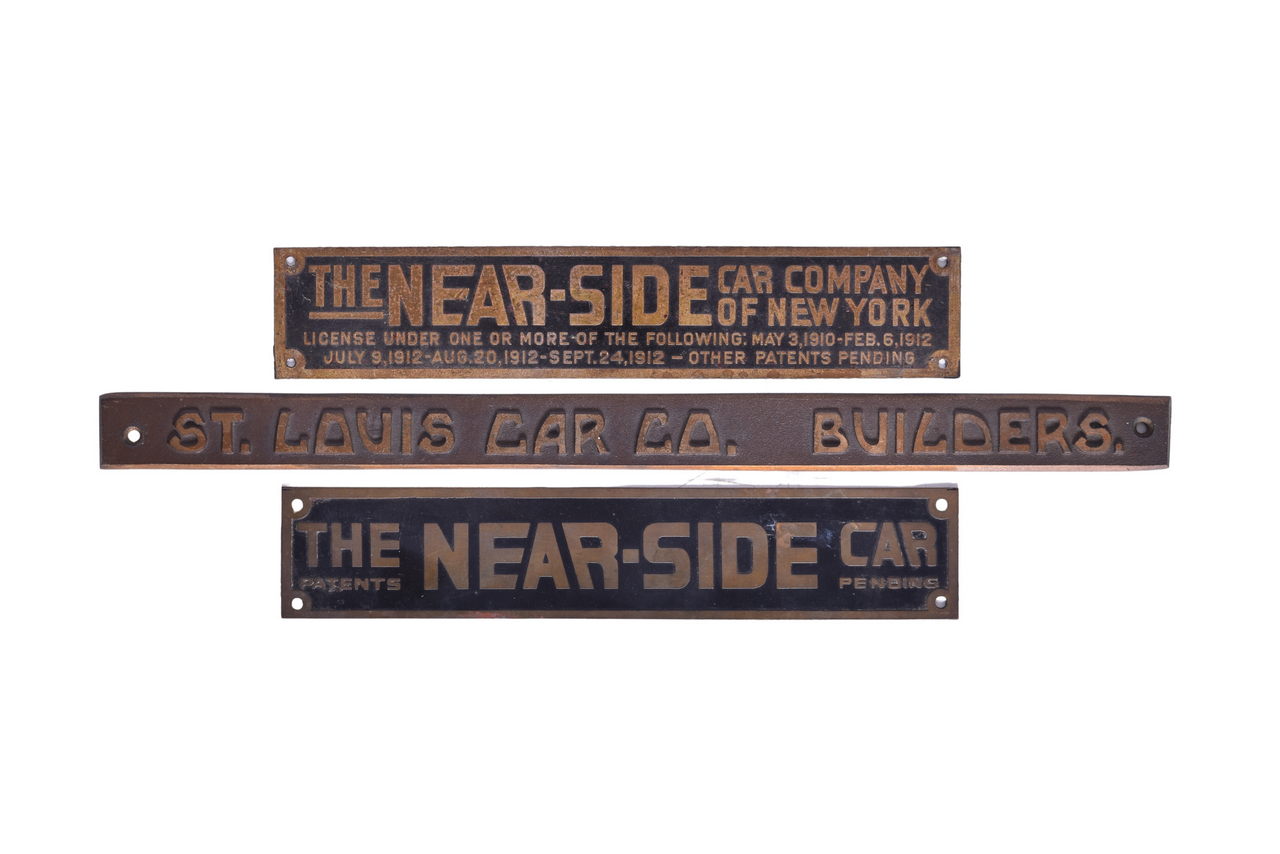 4206 - Trio of Interurban Railroad Car Company Plates - The Near-Side Car Co. and St. Louis Car Co. thumbnail