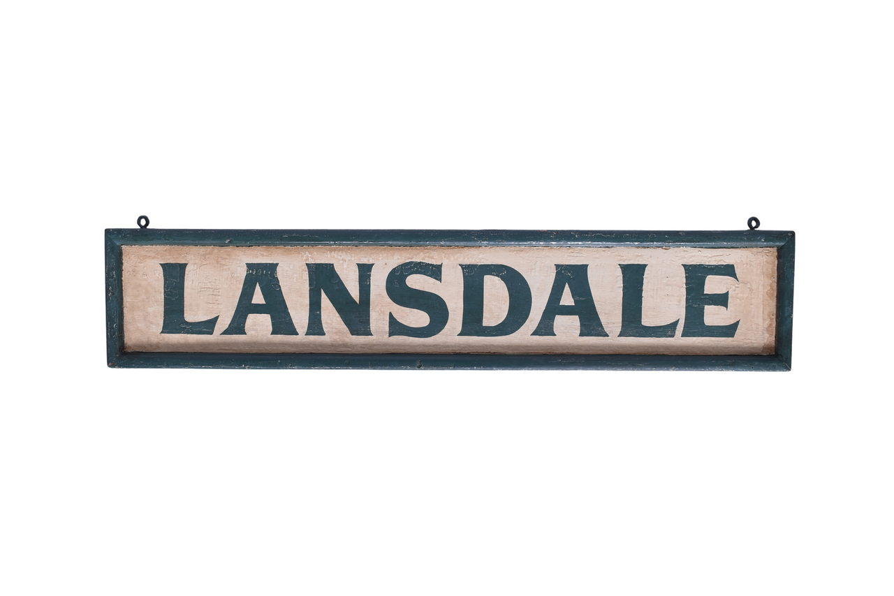 4232 - Wooden Lansdale Depot Sign - Likely Lehigh Valley Traction thumbnail