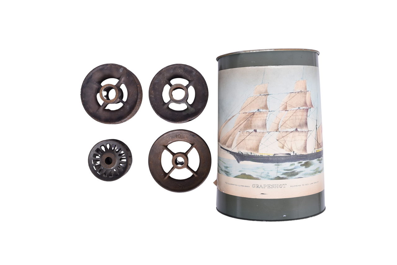 4248 - Four Brass Railroad Trolley Pole Wheels thumbnail