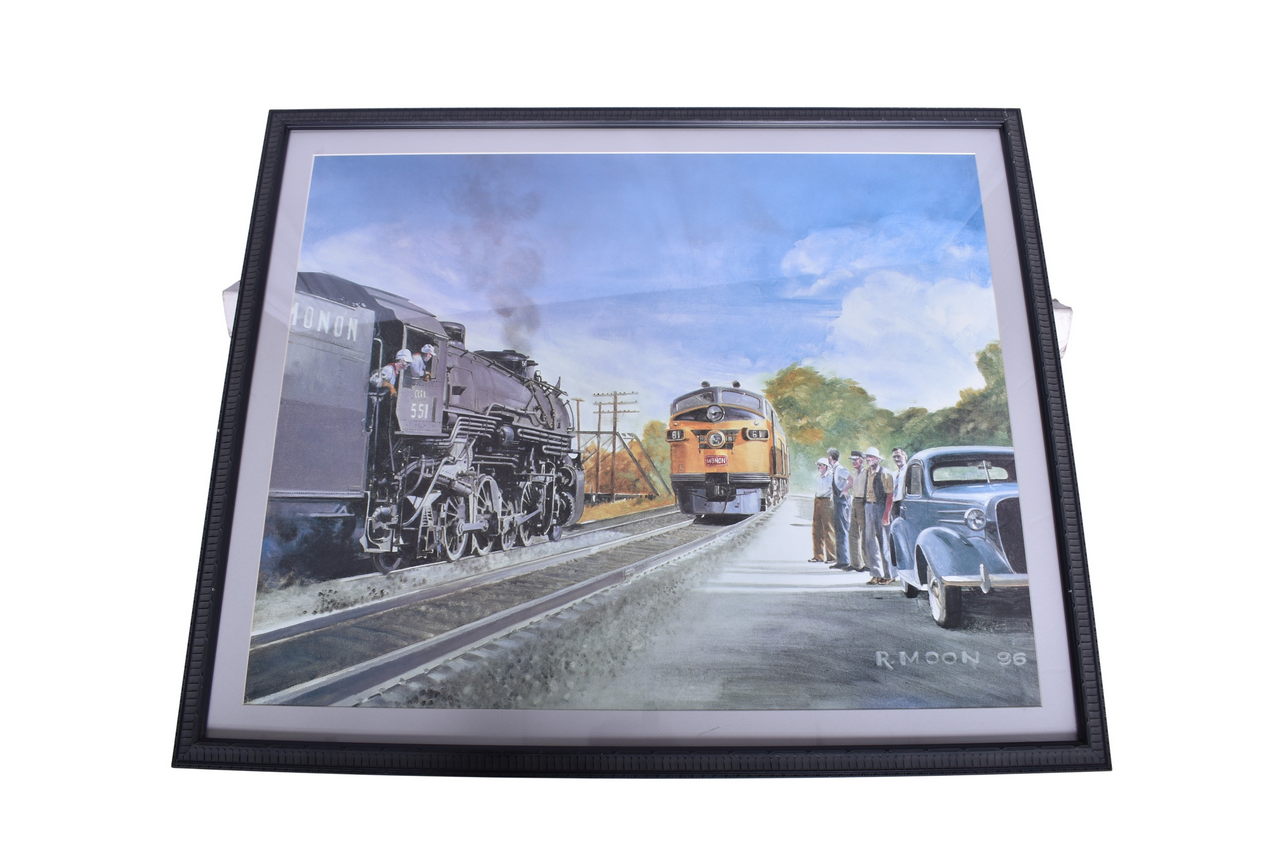 4400 - Rick Moon Framed Monon Steam and Diesel locomotive Print thumbnail