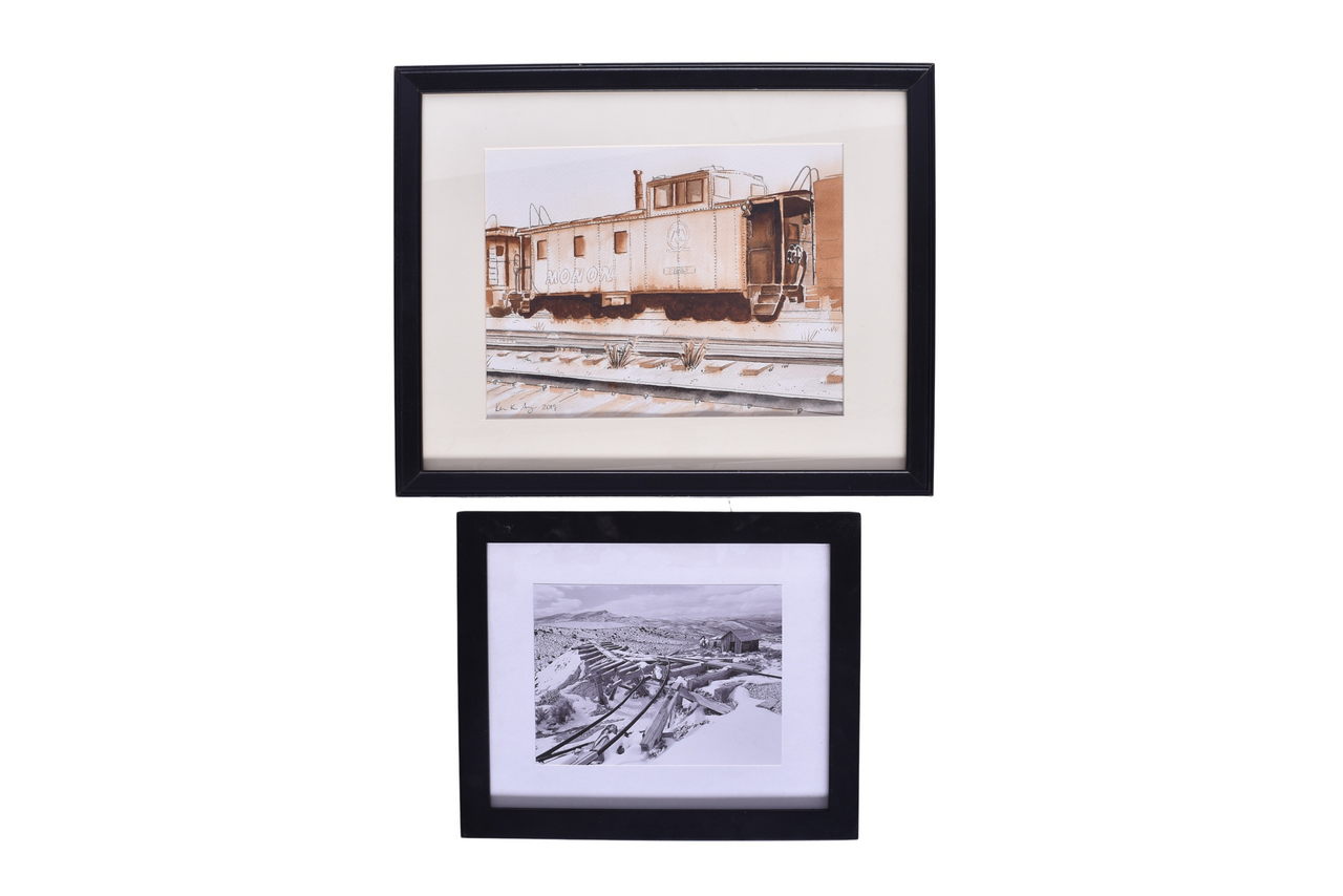 4402 - Karen Ahuja Monon Caboose Original Watercolor and Lou DeSerio Pigment Ink Print thumbnail